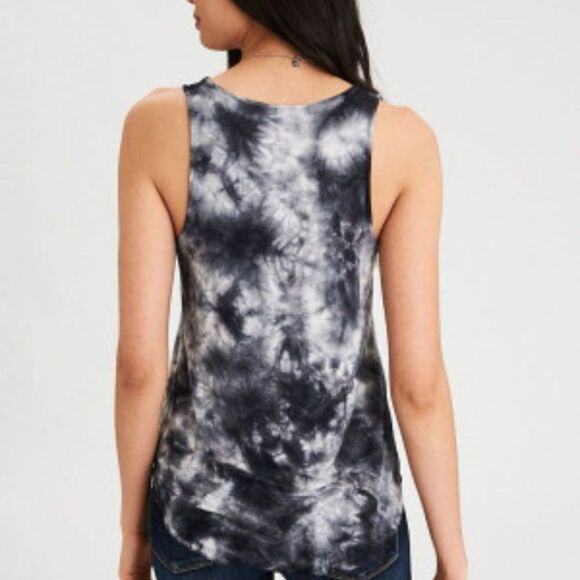 NWOT American Eagle black & white tie dye tank XS - Picture 2 of 7